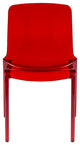 LeisureMod Murray Lucite Stackable Molded Dining Side Chair, Red