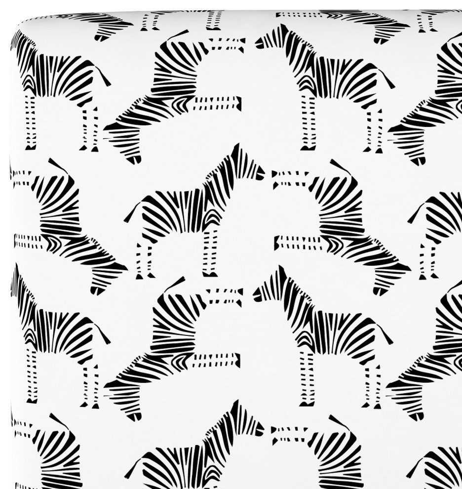 California King Headboard, Block Zebra Black White