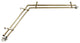 Giles 13/16" Double Corner Window Curtain Rod, Antique Brass, 48-84"