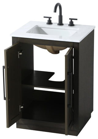 Home Living 24" Single Bathroom Vanity, Chocolate Oak