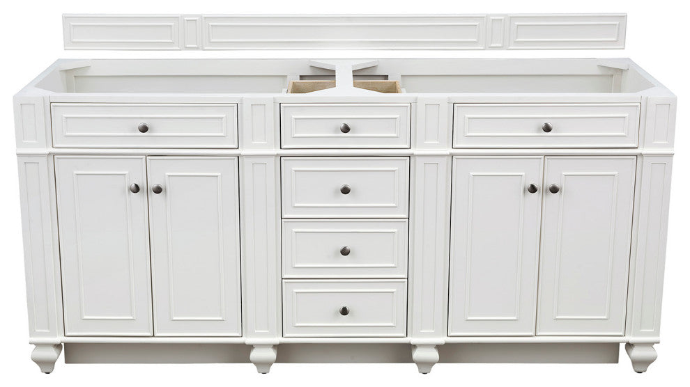 Bristol 72" Double Vanity Bright White, Arctic Fall Solid Surface