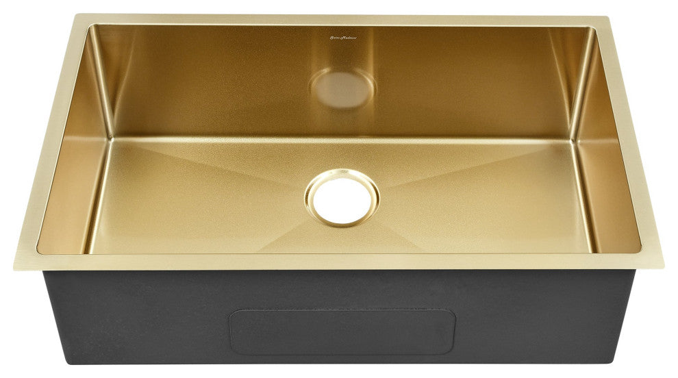 Rivage 32 x 19 Stainless Steel, Single Basin, Undermount Kitchen Sink, Gold