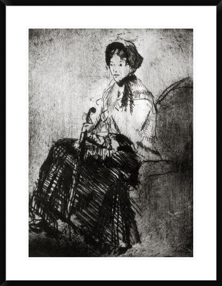 "The Umbrella 1879" Framed Digital Print by Mary Cassatt, 29x38"