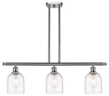 Ballston-Bella 3-Light 36" Stem Island Light, Brushed Satin Nickel, Clear
