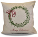 Decorative Holiday Outdoor Pillow, Word Print, Green, 20"x20"