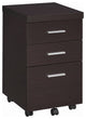 3-Drawer Mobile File Cabinet, Cappuccino