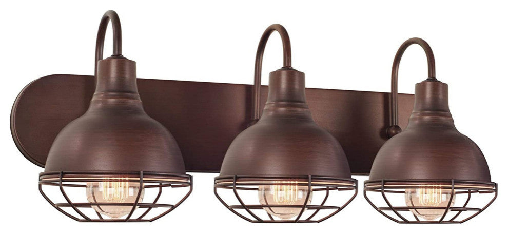 3-Light Farmhouse Wall Lights Industrial Wall Lightinng Fixturure Bronze Finish