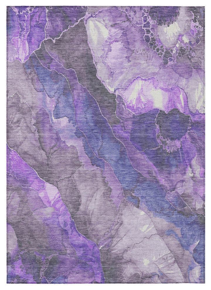 Machine Washable Indoor/Outdoor Chantille ACN1864 Violet 9' x 12' Rug