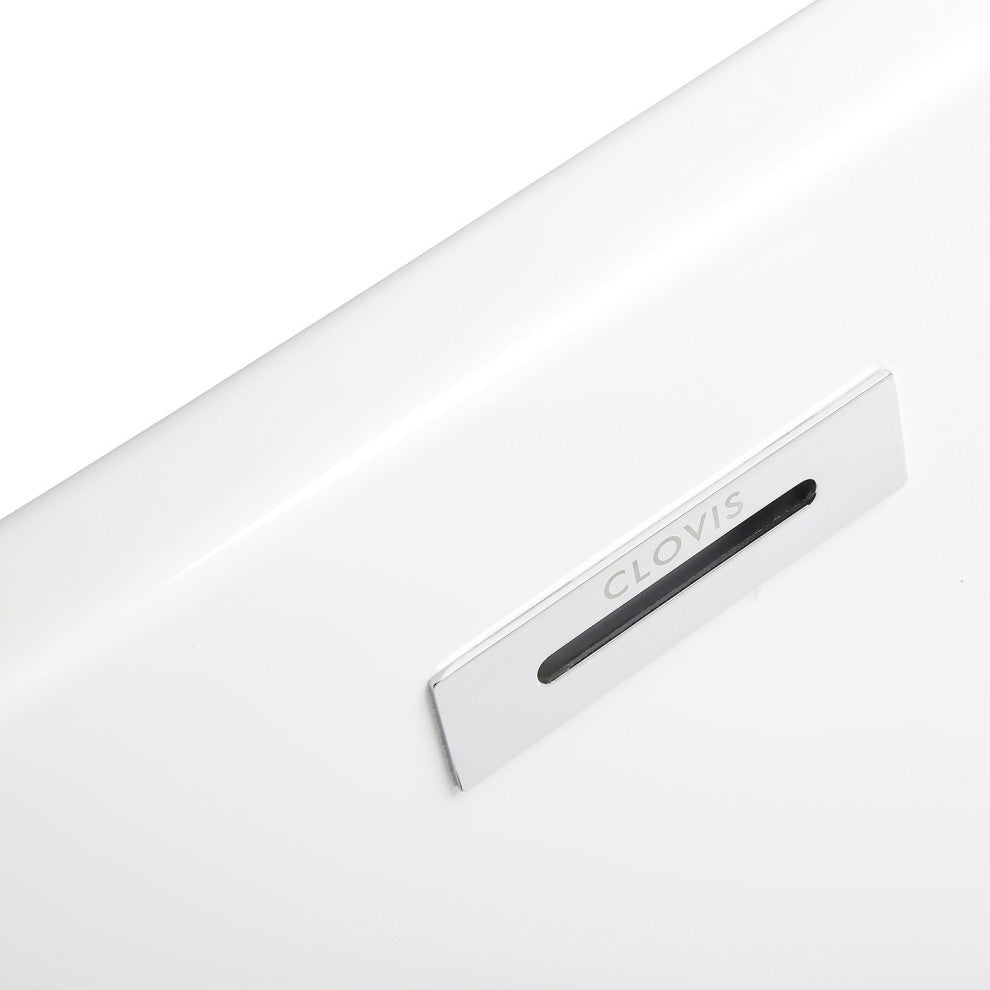 Acrylic Freestanding Soaking Bathtub in White, 67"29"