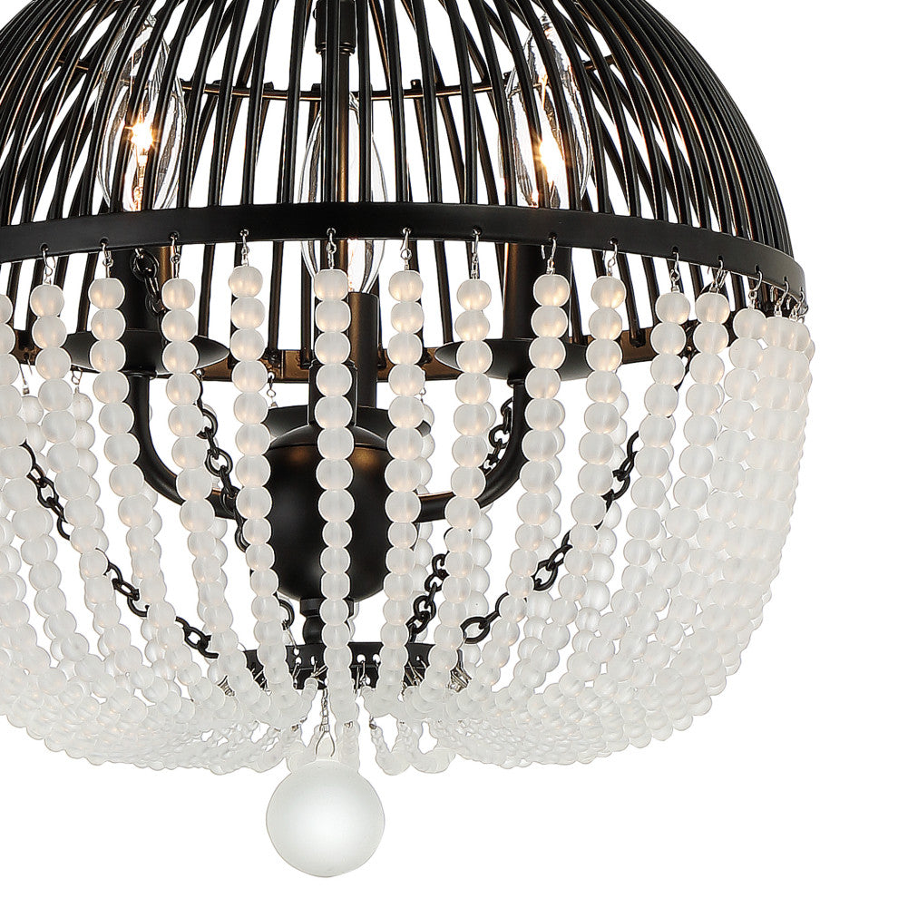 Duval 3 Light Matte Black Mini Chandelier