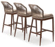 Indoor/Outdoor Weather Proof Bar Stool, 25' Counter Height Stool 2-Pieces Brown