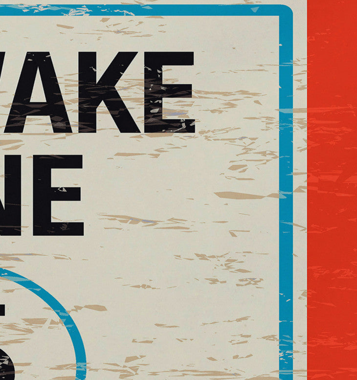 18"x14" No Wake, Word Print Pacemat, Orange, Set of 4