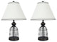 40140-02, Set of 2 Set, 22" High Metal Wire Table Lamp, Matte Black Finish