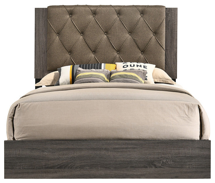 Emersyn Rustic Platform Bed, Rustic Gray Oak, King