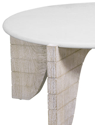 Bali Round Cocktail Table - Mango Wood - White Wash
