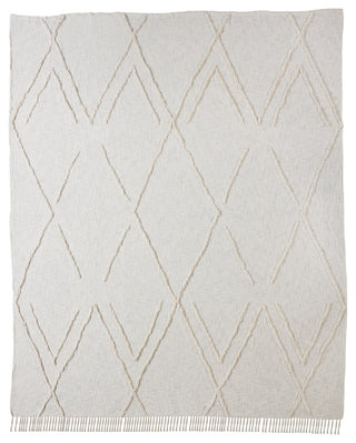 Solid Ivory Dazzling Diamond Coverlet, 90"x90"