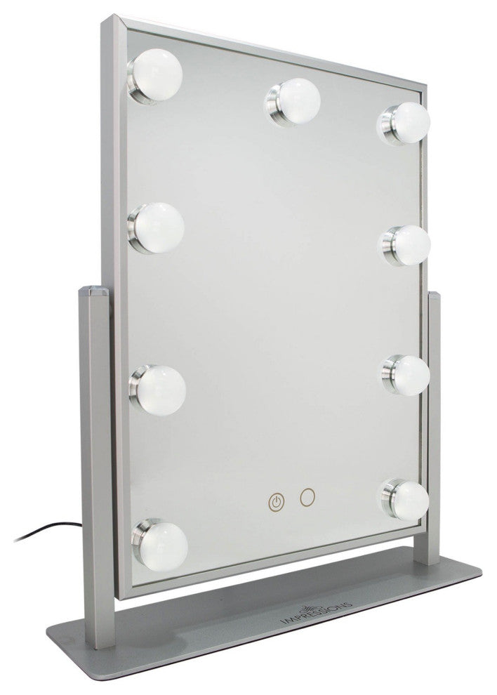 Hollywood Touch Duo-Tone LED Makeup Mirror with Touch Sensor Switch, Silver