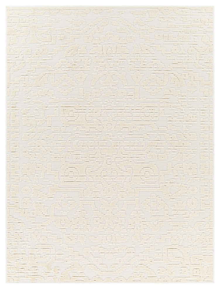Lyna LYA-2318 Cream Machine Woven 7'10" x 10'1" Rug