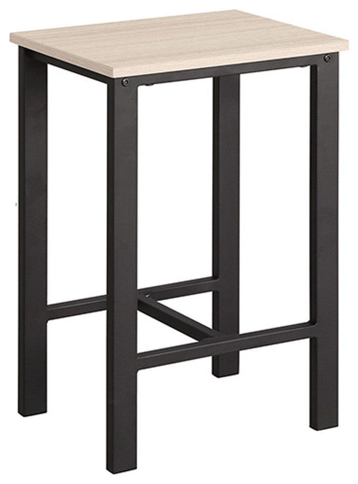 Benzara BM261355 5 Piece Pub Table Set With Backless Seat Stools, Gray