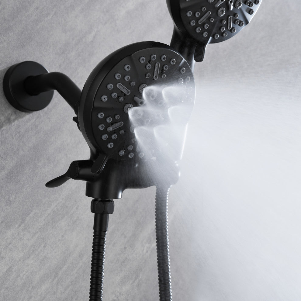 Multi Function Dual Shower Heads and Tub Faucet, With Tub Spout