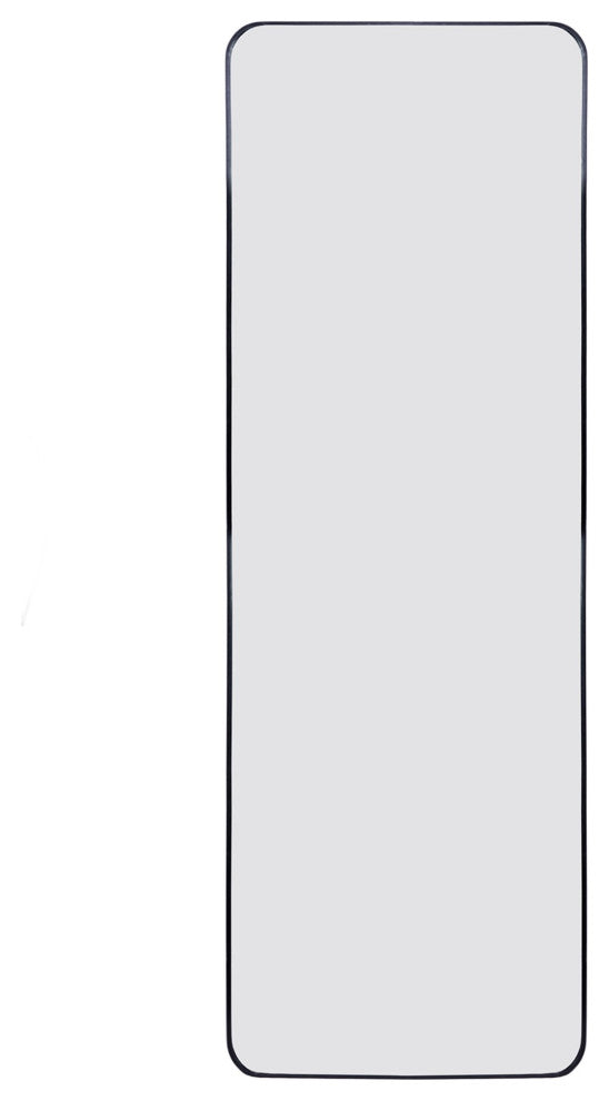 65 inch Rectangular Framed Rust-Proof Floor Bedroom Mirror, Black, 22'' X 65''