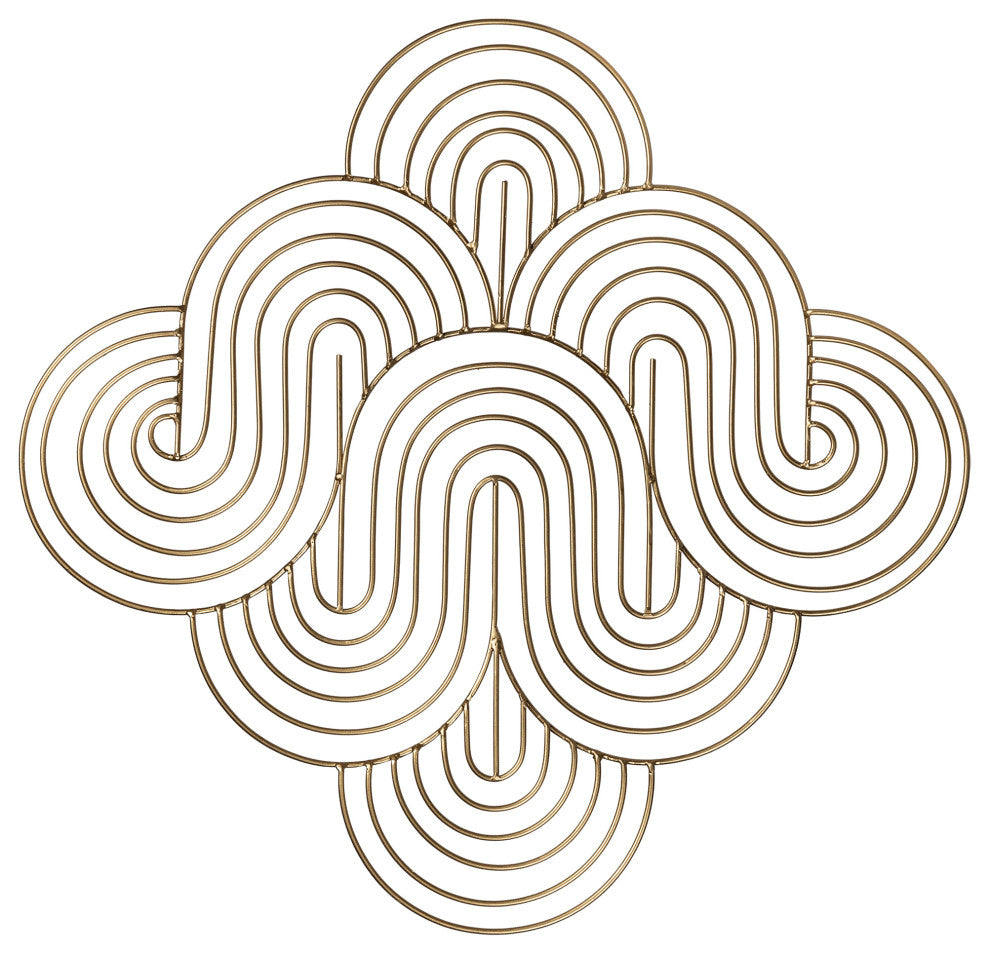 Golden Wave Pattern Wall Decor