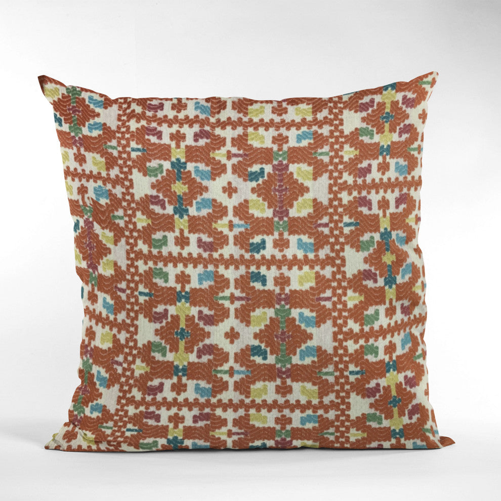 Plutus Multi-Color Morocco Damask Luxury Throw Pillow, 22"x22"