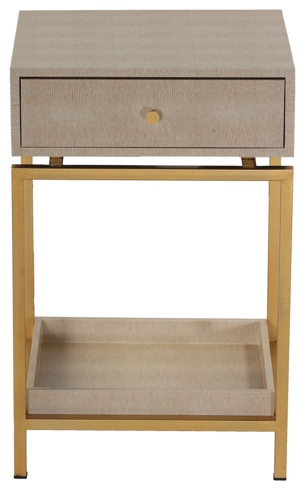 Cortesi Home Everett End Table, Wooden With Iron Frame