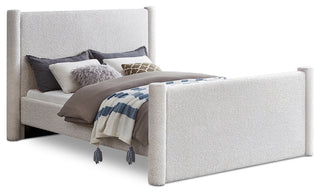 Elias Upholstered Bed, Cream, King, Boucle Fabric
