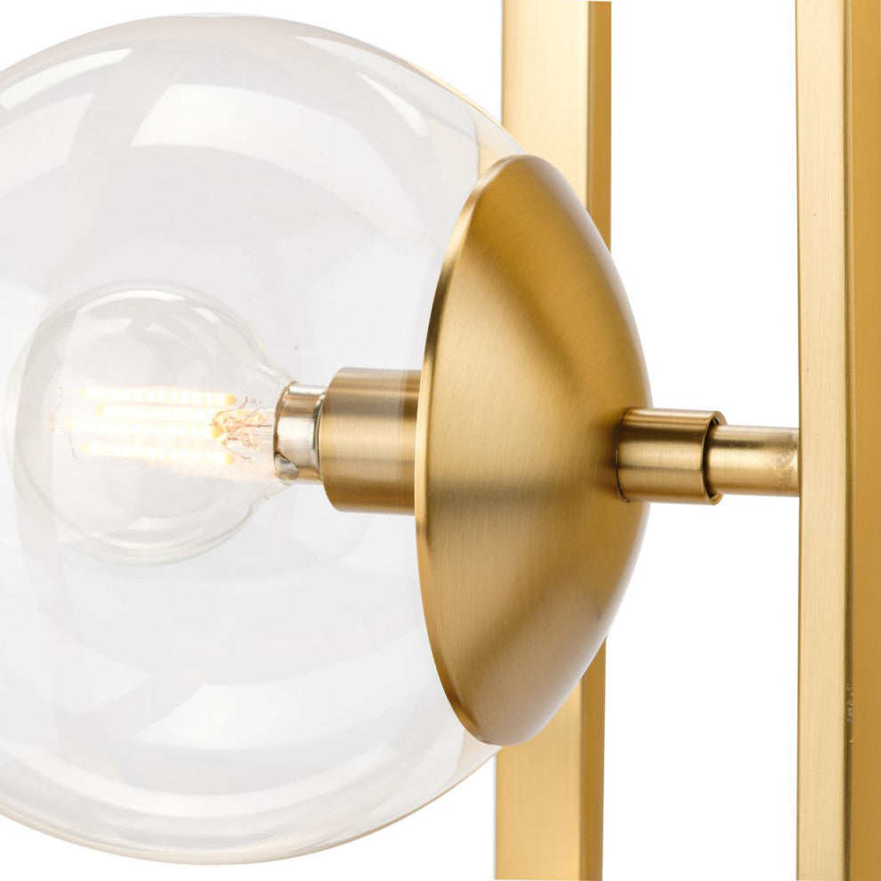 Atwell Collection 9-3/4" 1-Light Brushed Bronze Clear Glass Semi-Flush Mount