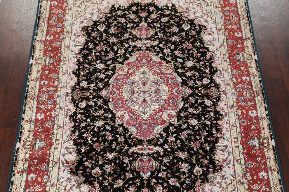 Wool and Silk Tabriz Persian Area Rug Vegetable Dye 50 Raj