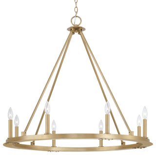 Capital Lighting 4918 Pearson 8 Light 36"W Taper Candle Style - Aged Brass