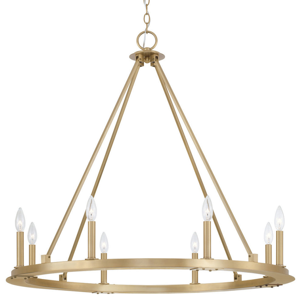 Capital Lighting 4918 Pearson 8 Light 36"W Taper Candle Style - Aged Brass