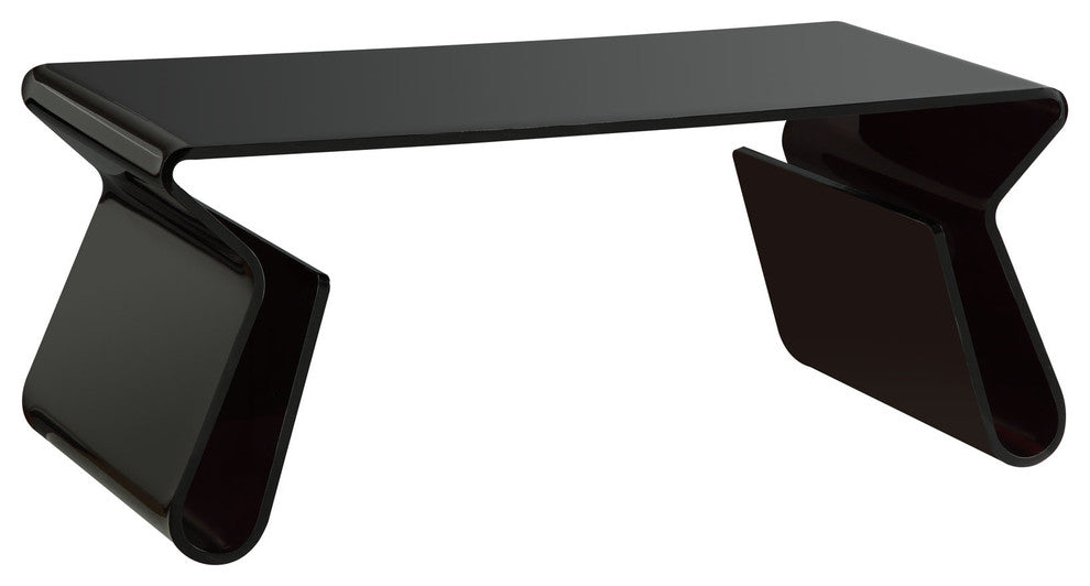 Modern Contemporary Living Room Clear Coffee Table Black