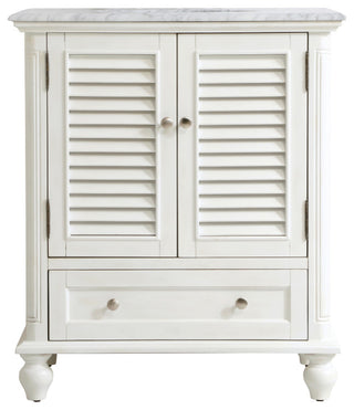 Home Living Single Bathroom Vanity, Antique White, 30"