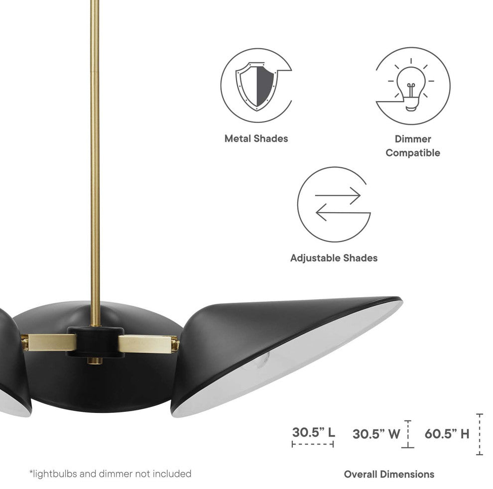 Journey 3-Light 3" Arm Pendant Black -5299