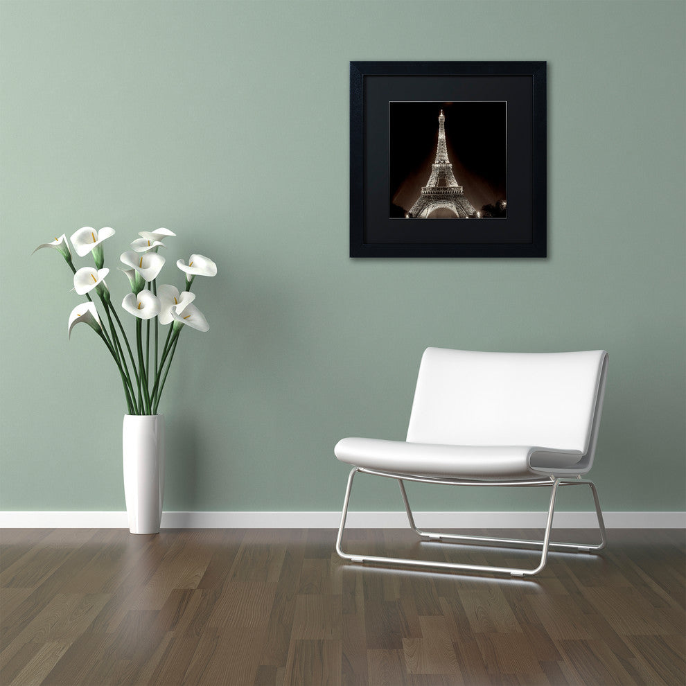 Alan Blaustein ''Tour Eiffel II'' Art, Black Frame, Black Mat, 11x11