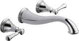 Delta Cassidy Two Handle Wall Mount Bathroom Faucet Trim, Chrome, T3597LF-WL