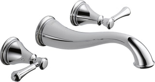 Delta Cassidy Two Handle Wall Mount Bathroom Faucet Trim, Chrome, T3597LF-WL
