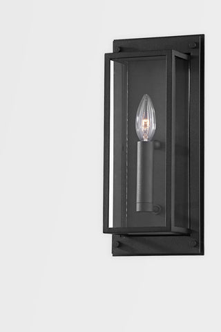 Winslow One Light Exterior Wall Sconce, Texture Black
