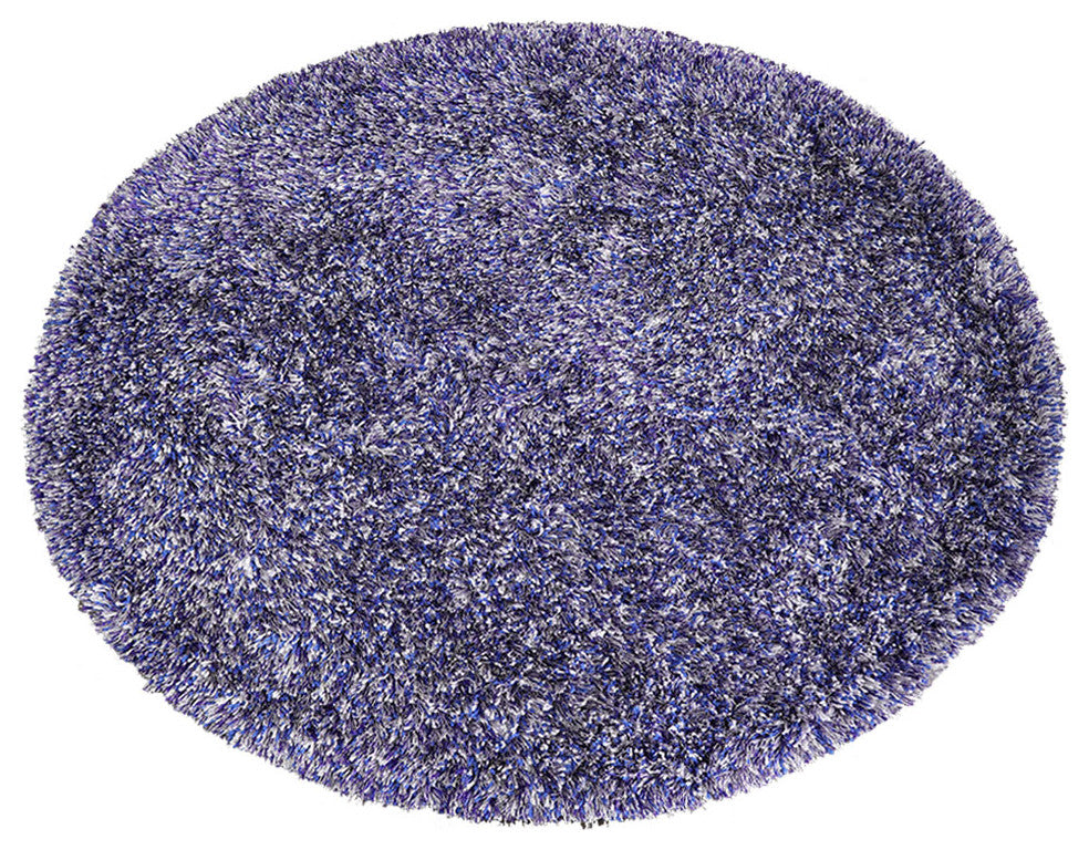 HAND TUFTED SHAG POLYESTER ECO-FRIENDLY AREA RUGS, Blue&White Color, Solid