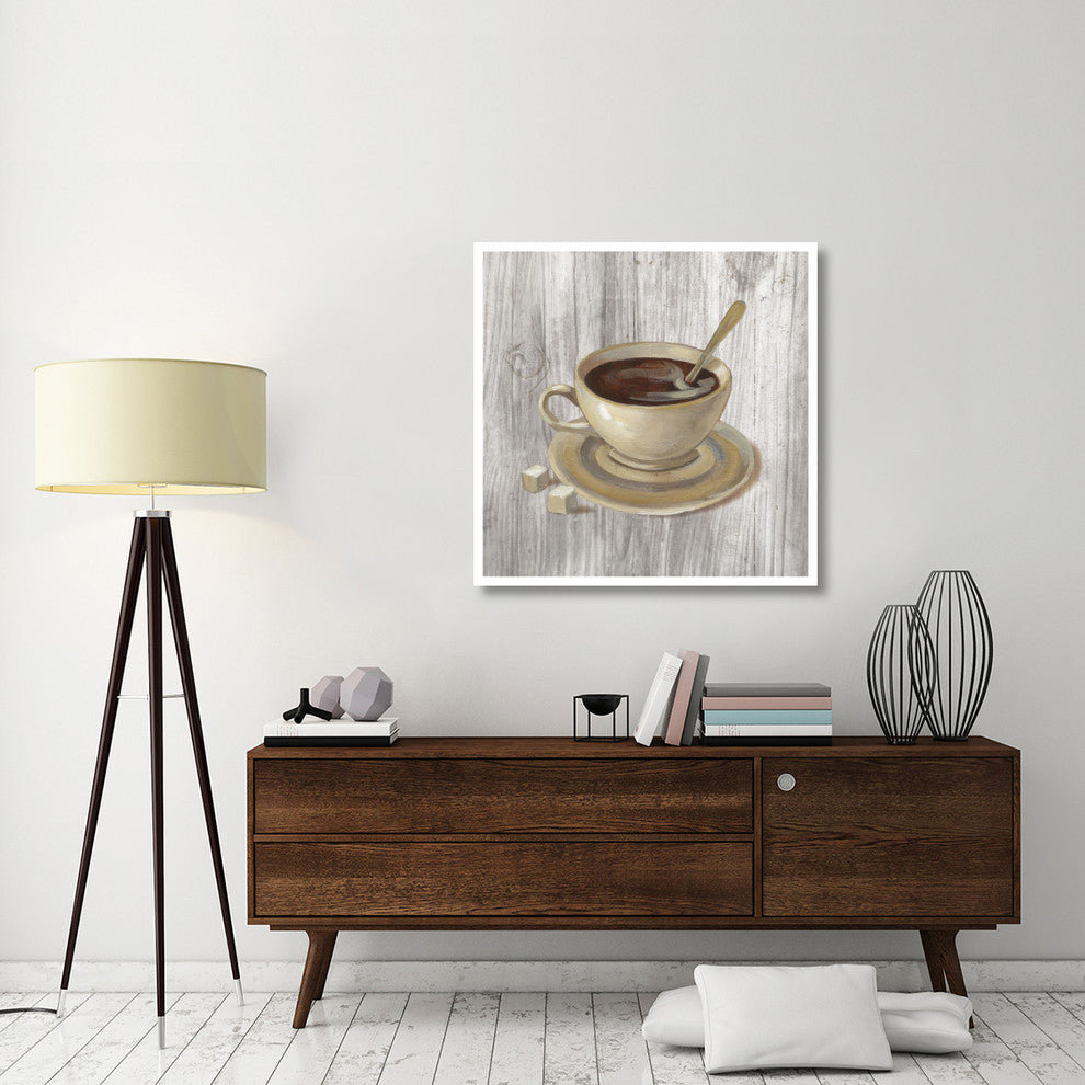 "Coffee Time VI on Wood" Digital Paper Print by Silvia Vassileva, 38"x38"