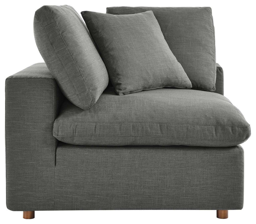 Commix Down Filled Overstuffed Corner Chair Gray