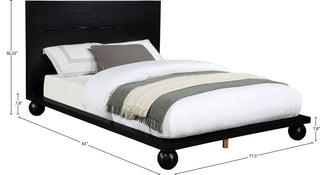 Kent Solid Ash Wood Bed, Black, King