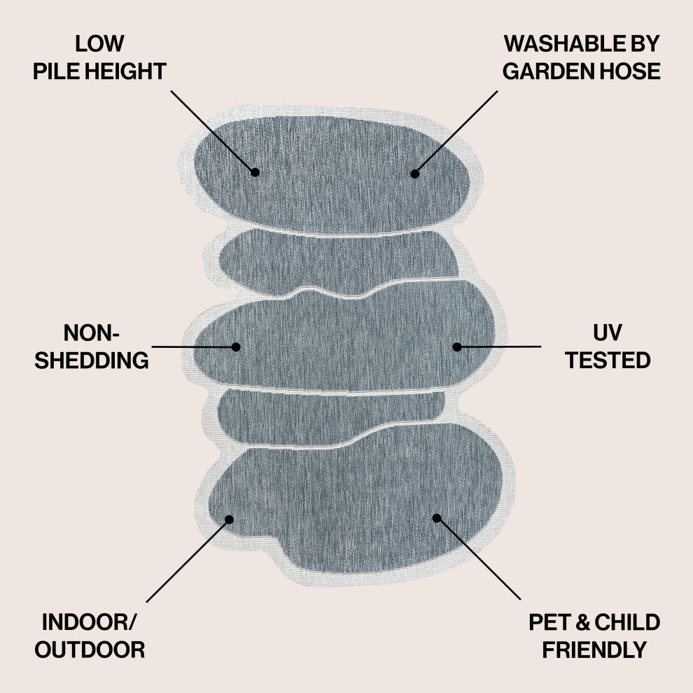 Jasper Modern Rustic Abstract Indoor/Outdoor Shaped Area Rug