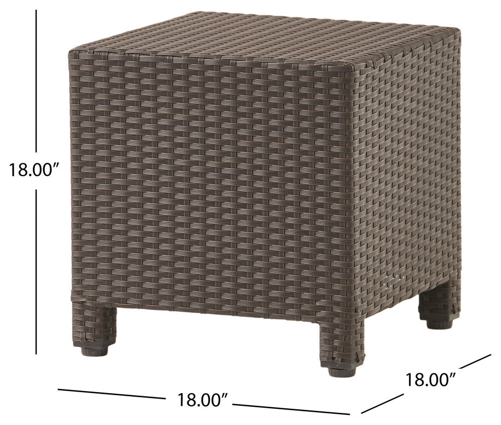 GDF Studio Puerta Outdoor Wicker Accent Side Table