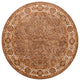 Agra Lucia Traditional Brown Floral Hand Knotted Wool Rug, 8'x8'