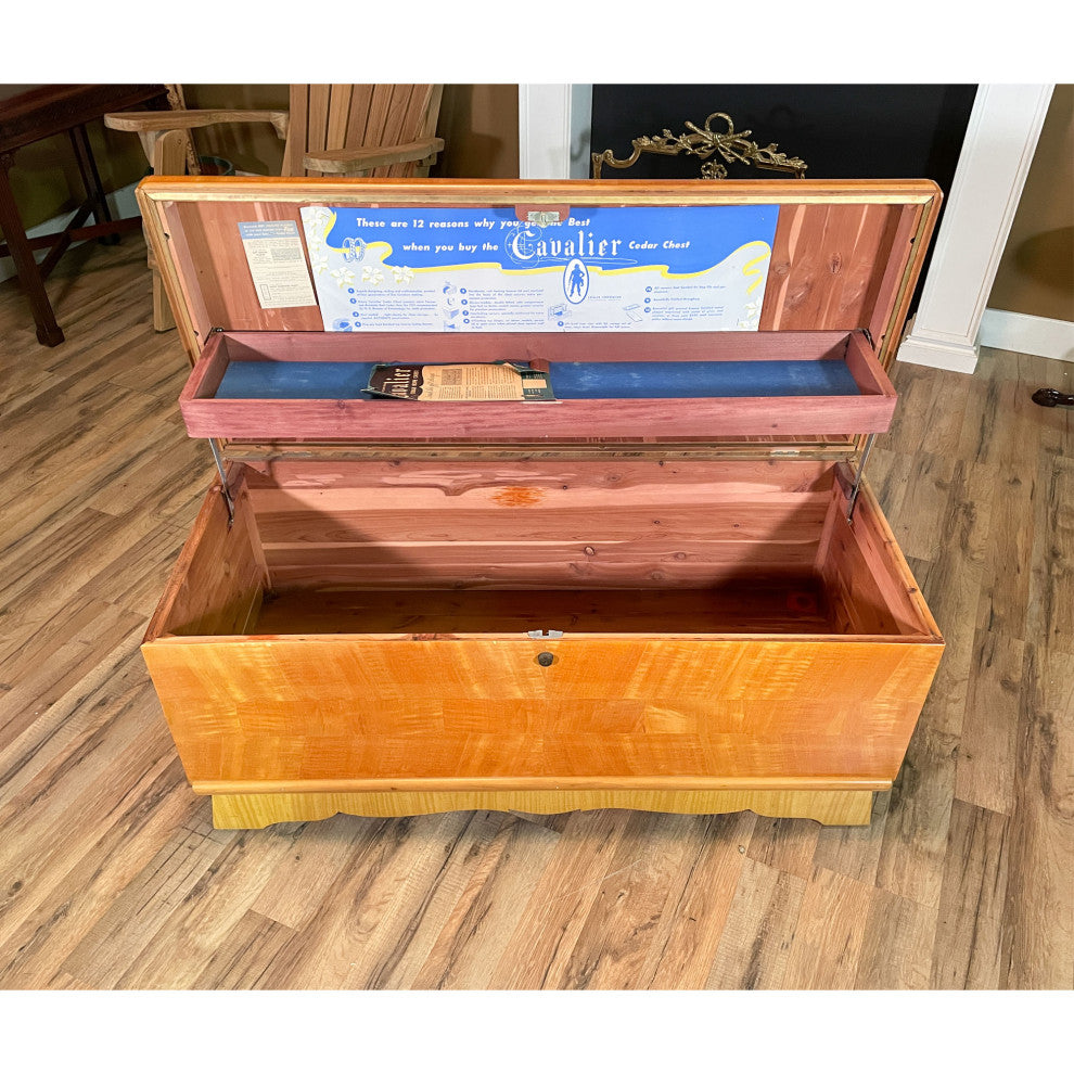 NVIN0387 Vintage Satinwood Blanket Chest