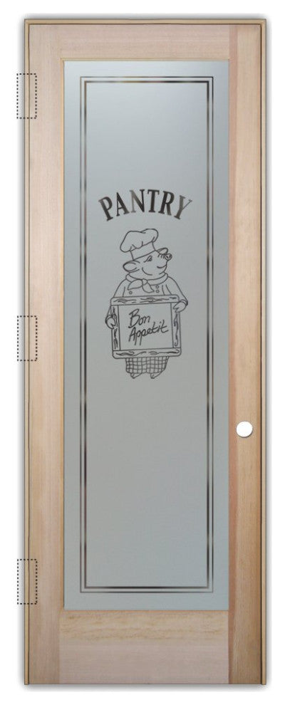 Pantry Door - Piggy Chef - Douglas Fir (stain grade) - 30" x 96" - Knob on...
