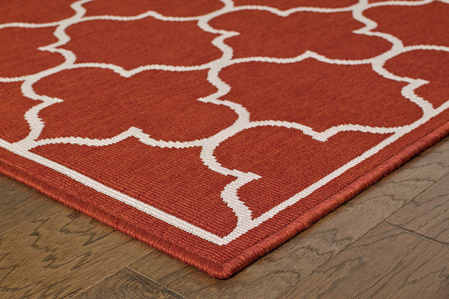 Meridian 1295R, Red/Ivory, 7'10"x7'10"